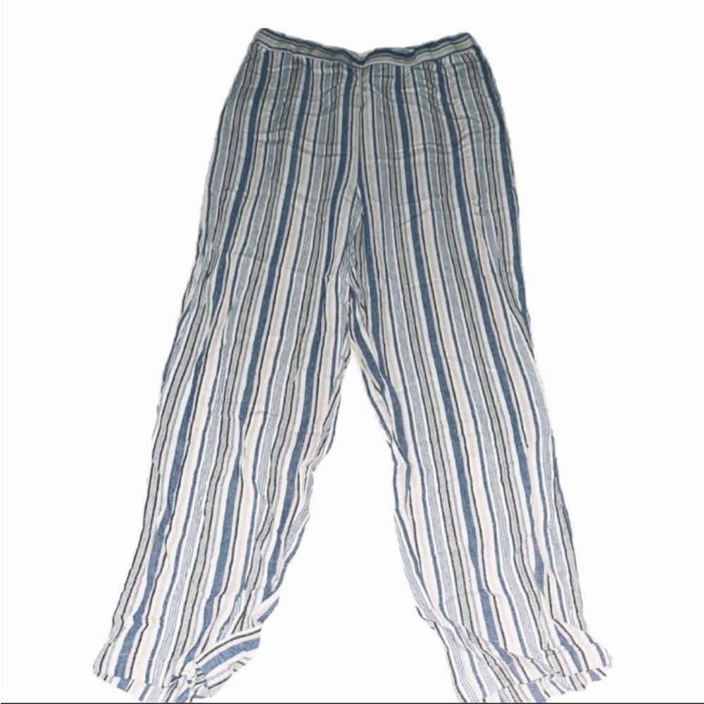 Woman within Striped Blue and White Pants